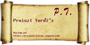 Preiszl Teréz névjegykártya